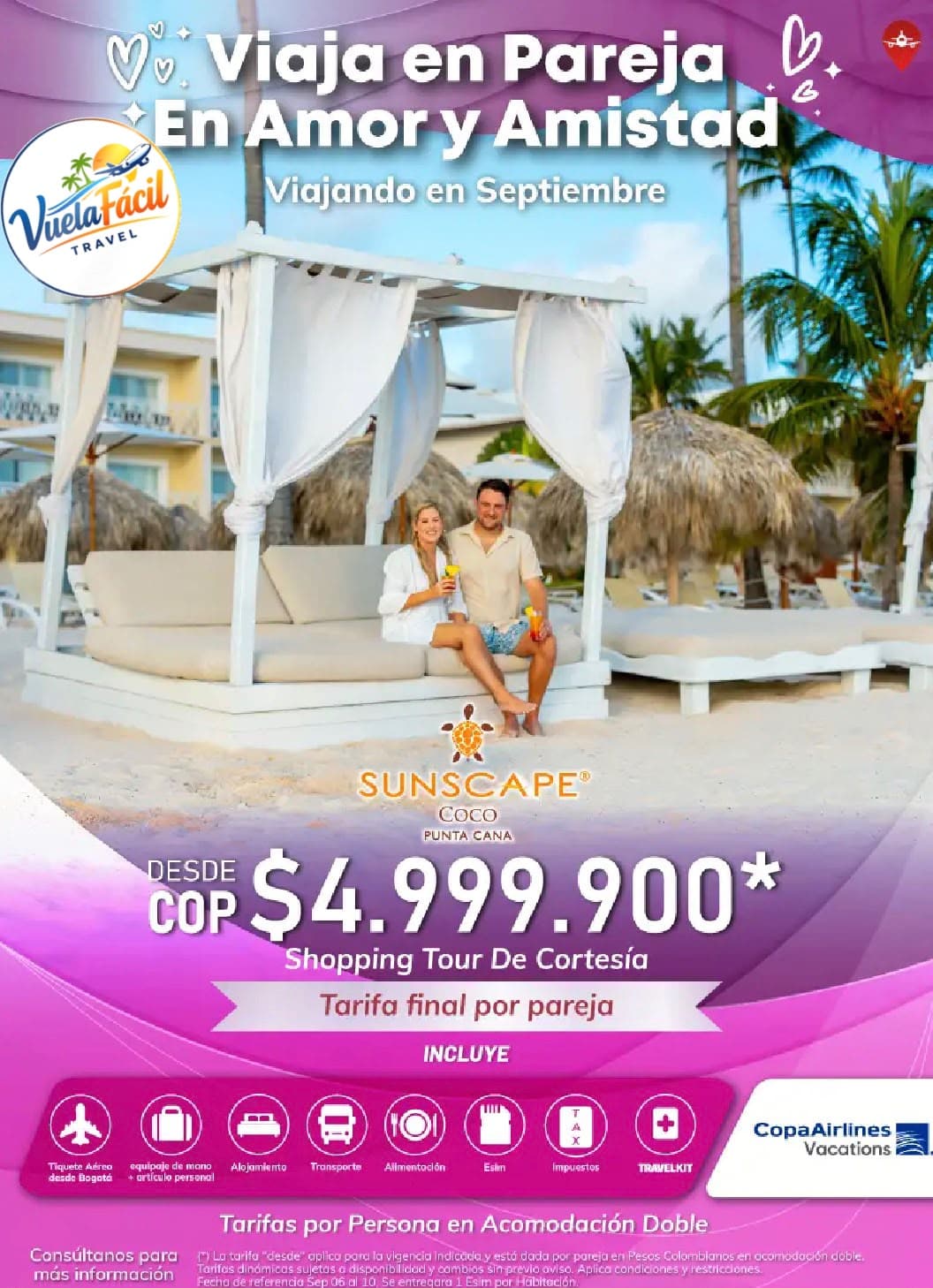 Punta Cana pareja amor y amistad